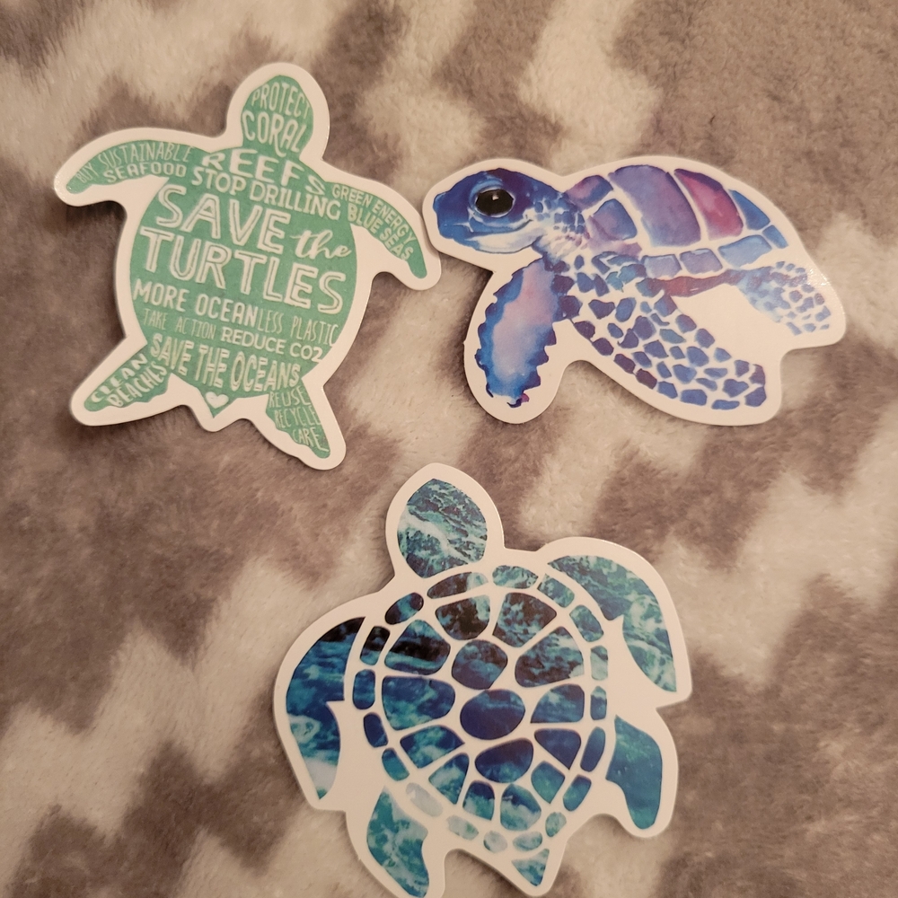 Sea Turtle Sticker Pack — Blue & Teal Turtle Decals